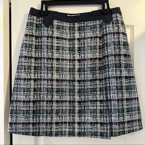 Etro Navy Blue and Green Tweed Skirt - Size 46 EU/10 U.S.